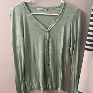 Michael Stars Light Green Button Down Shirt